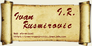 Ivan Rusmirović vizit kartica